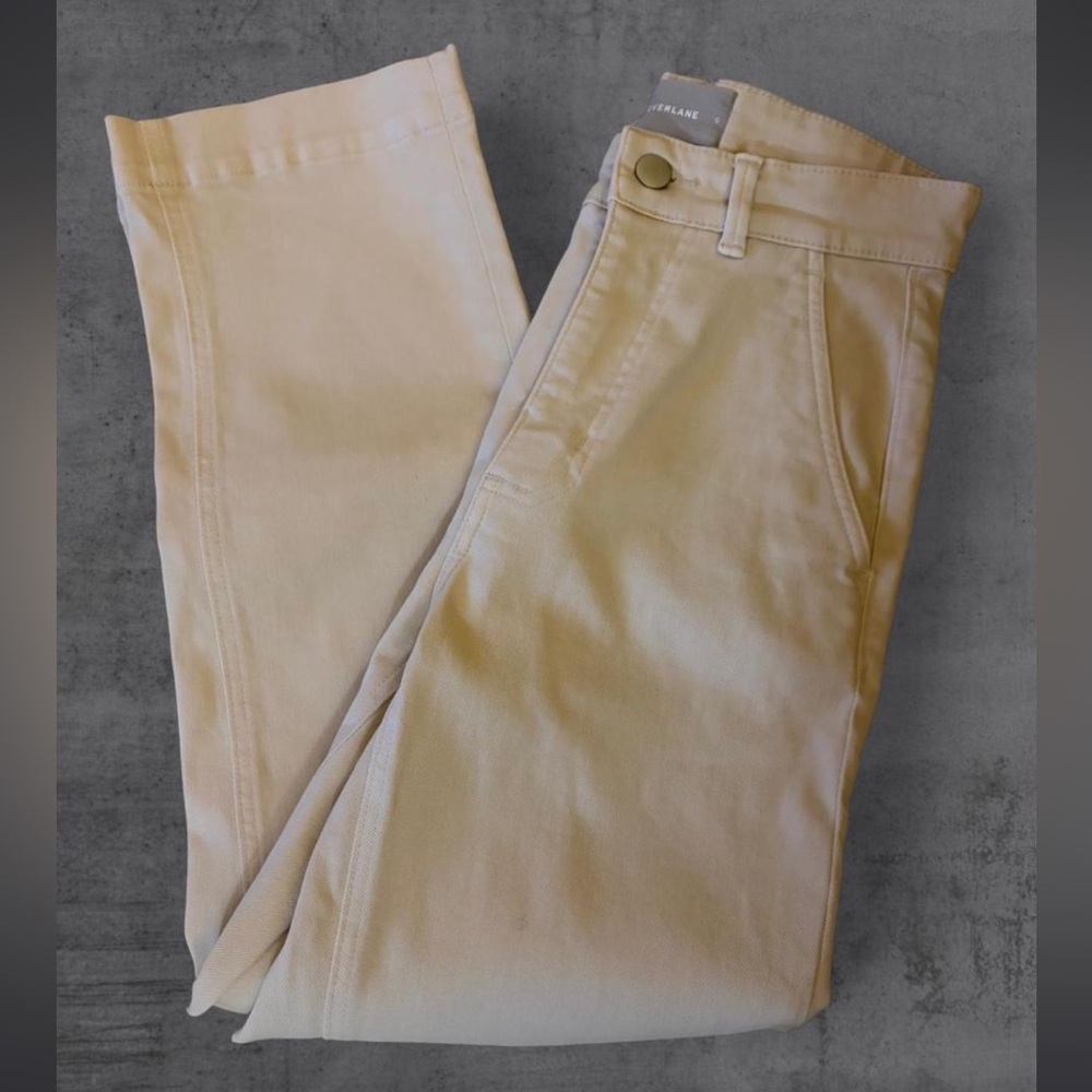 Everlane Light‎ Stone Beige Denim Straight Leg Pants